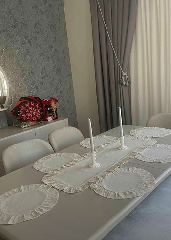 Bej Renkli runner 7li set - Görsel 2