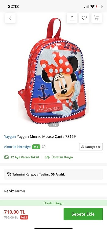 Çocuk sırt çanta
