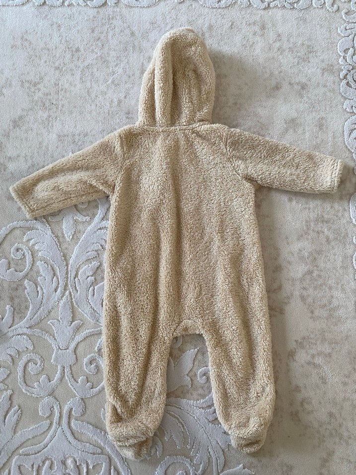 Kürklü Kapüşonlu Unisex Bebek Tulumu - Görsel 4
