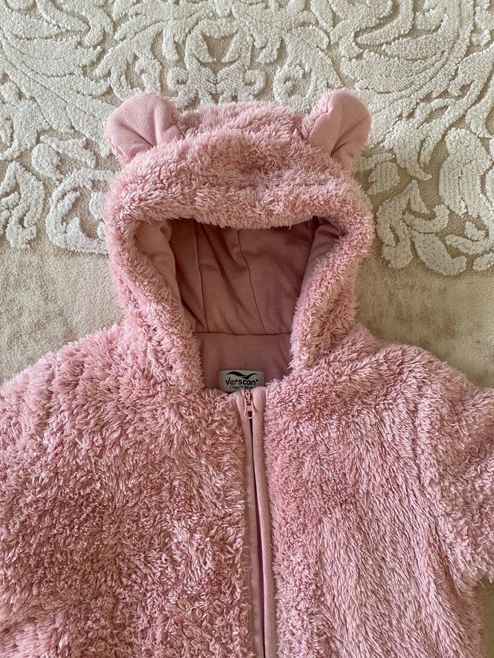 Pembe Welsoft Peluş Bebek Kız Tulum - Görsel 4