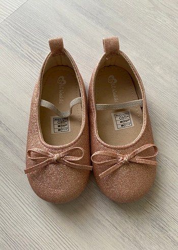 Kız Çocuk Simli Pembe Fiyonk Detaylı Babet - Görsel 2