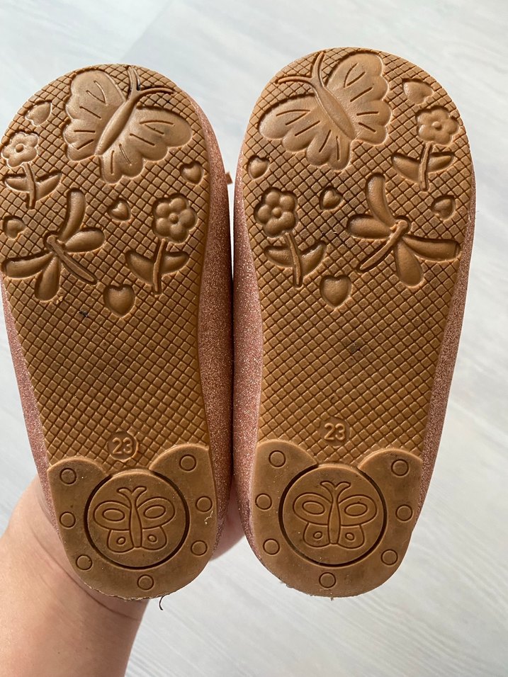 Kız Çocuk Simli Pembe Fiyonk Detaylı Babet - Görsel 5