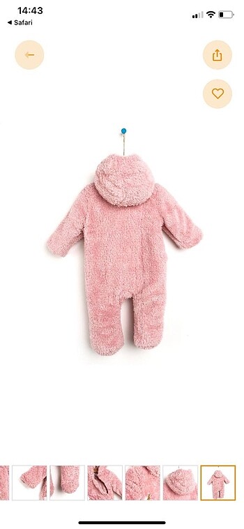 9 Ay Beden pembe Renk Bebek welsoft peluş tulum