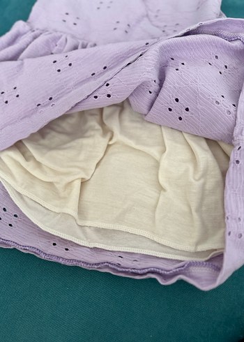 9-12 Ay Beden mor Renk Lila Nakışlı Kolsuz Bohem Kız Elbisesi