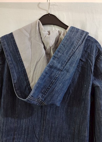 Uzun Kesim Kadın Kot Ceket - Görsel 5