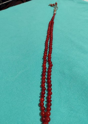 Kırmızı Akik Namaz Tesbih 99'lu - Görsel 2