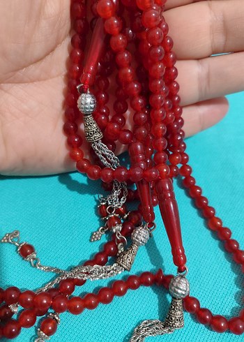 Kırmızı Akik Namaz Tesbih 99'lu - Görsel 4