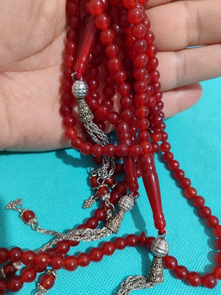 Kırmızı Akik Namaz Tesbih 99'lu - Görsel 4