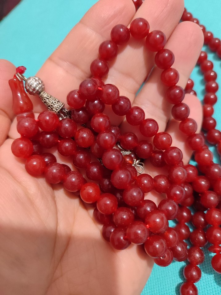 Kırmızı Akik Namaz Tesbih 99'lu - Görsel 3