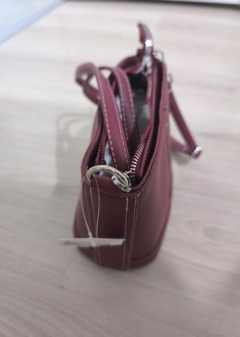 Bordo Deri Kadın Çanta - Görsel 2