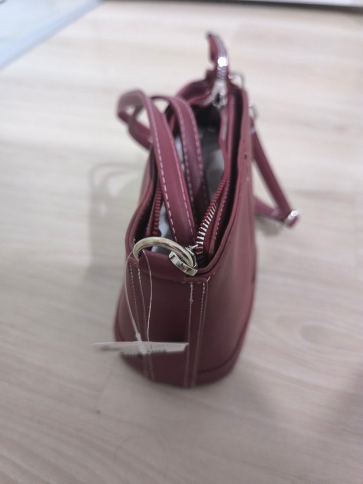 Bordo Deri Kadın Çanta - Görsel 2