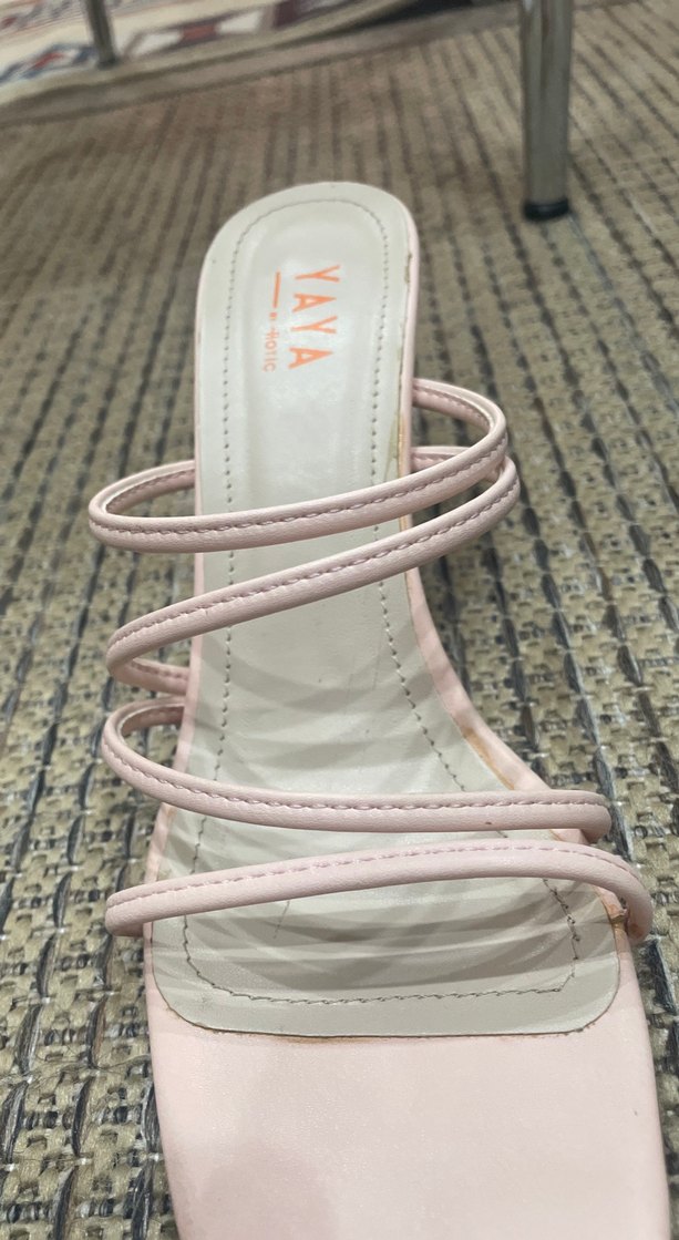 Pembe Blok Topuklu Yılan Desenli Kadın Terlik - Görsel 4