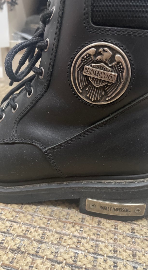 Siyah Deri Biker Botlar, Tokalı, Desenli - Görsel 3