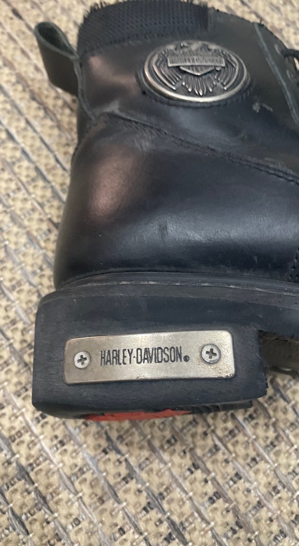 Siyah Deri Biker Botlar, Tokalı, Desenli - Görsel 2