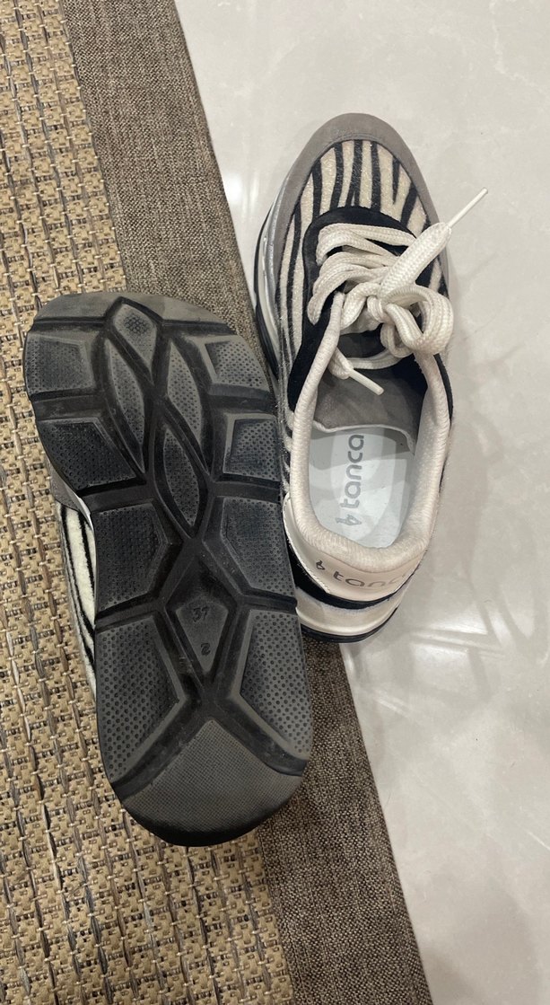 Zebra Desenli Kadın Spor Ayakkabı Platform Topuk - Görsel 5