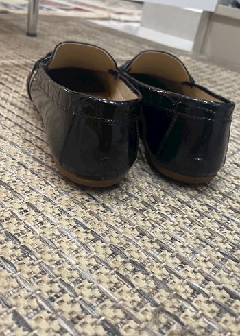 Parlak Siyah Yılan Desenli Tokalı Loafer - Görsel 4