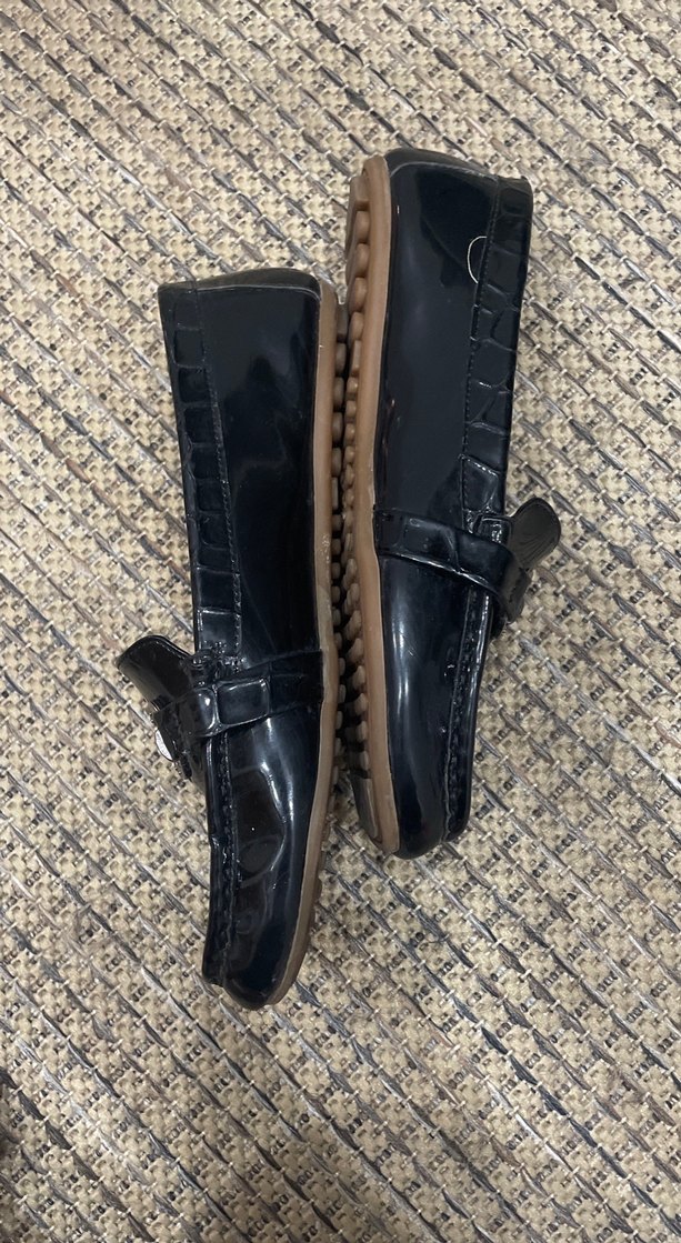 Parlak Siyah Yılan Desenli Tokalı Loafer - Görsel 2