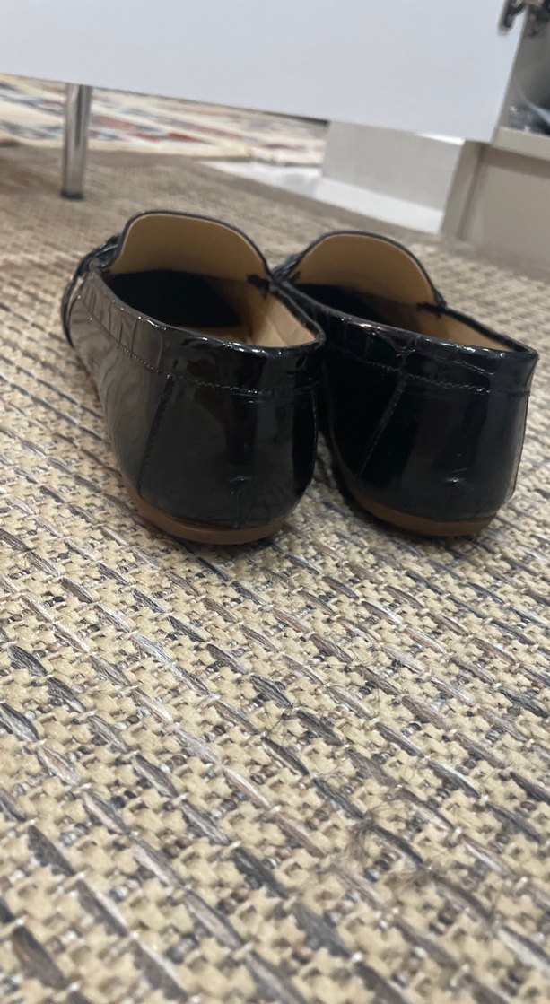 Parlak Siyah Yılan Desenli Tokalı Loafer - Görsel 4