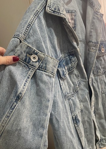 Gri Denim unisex kot Ceket - Görsel 4