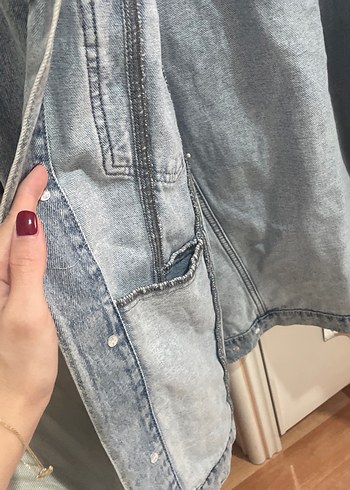 Gri Denim unisex kot Ceket - Görsel 7