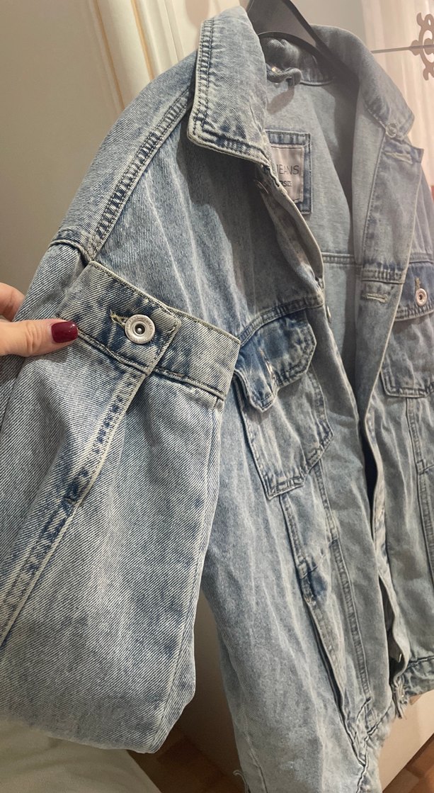 Gri Denim unisex kot Ceket - Görsel 4