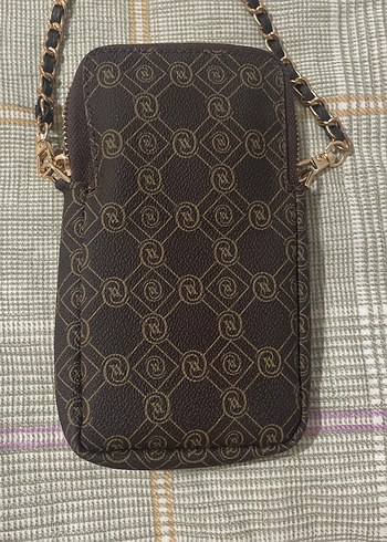 Vakko Zincir Detaylı Kahverengi Deri Çapraz Çanta - Görsel 2