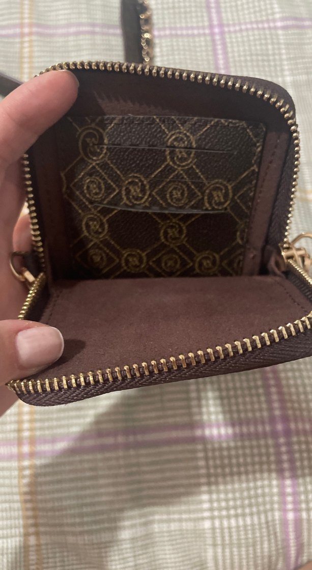 Vakko Zincir Detaylı Kahverengi Deri Çapraz Çanta - Görsel 3