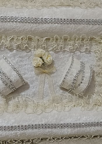  Beden Dantel Detaylı Beyaz Vintage Düğün Aksesuarı