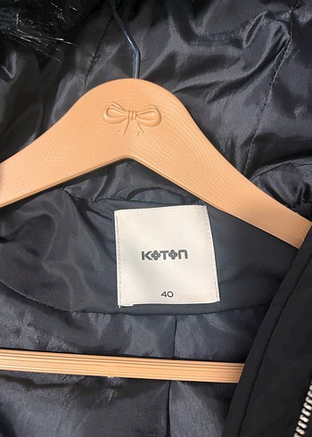 Koton Siyah Kemerli Kadın Kışlık Mont