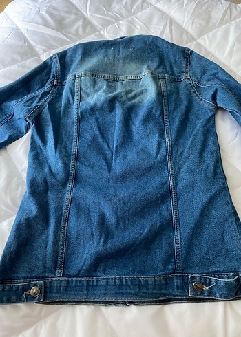 Kadın Koyu Mavi Düğmeli Denim Ceket - Görsel 3