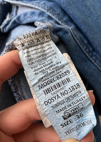 Kadın Koyu Mavi Düğmeli Denim Ceket - Görsel 6