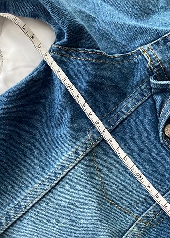 Kadın Koyu Mavi Düğmeli Denim Ceket - Görsel 5