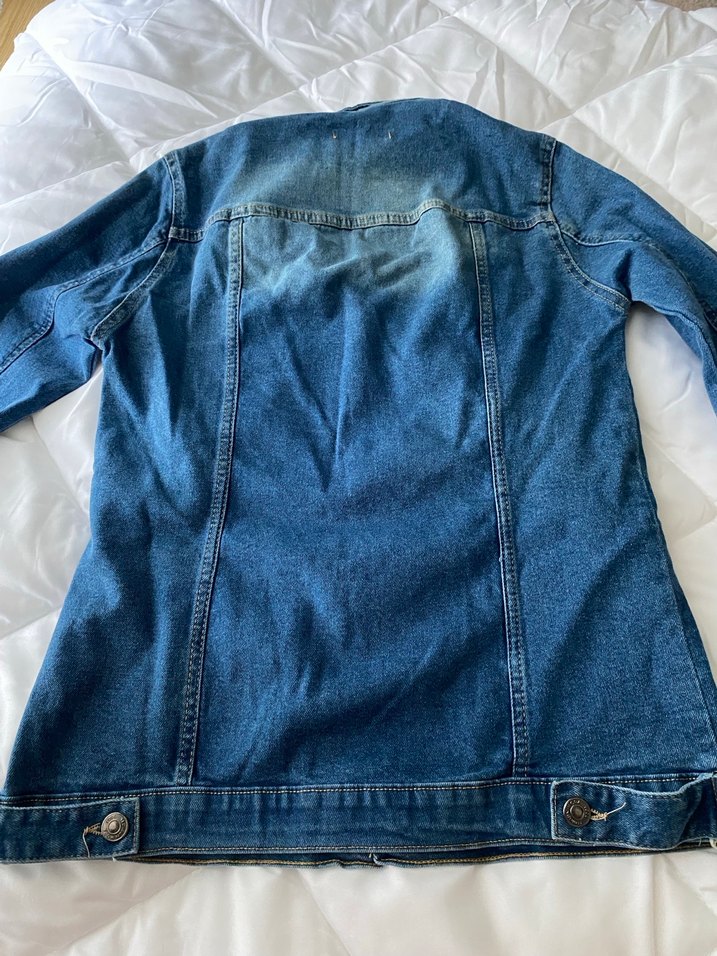 Kadın Koyu Mavi Düğmeli Denim Ceket - Görsel 3