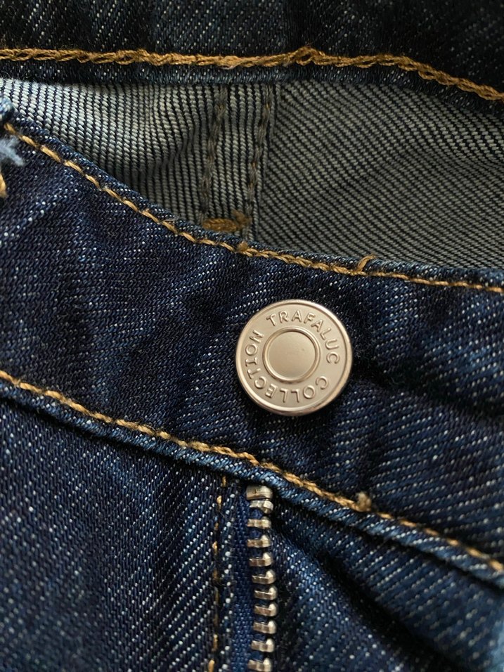 Zara TRF Lacivert Midi Denim Kadın Jean - Görsel 3