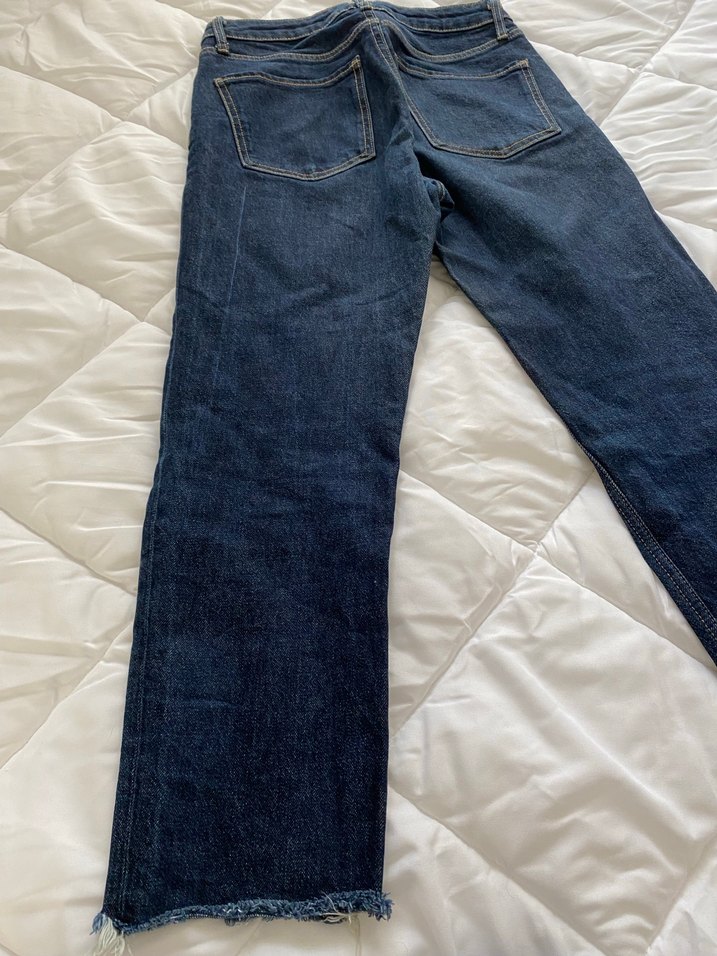 Zara TRF Lacivert Midi Denim Kadın Jean - Görsel 2