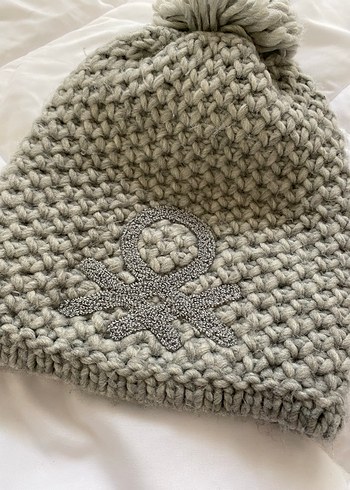 Benetton Y2k Gri Örgü Kadın Bere - Görsel 2