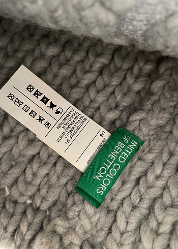 Benetton Y2k Gri Örgü Kadın Bere - Görsel 3
