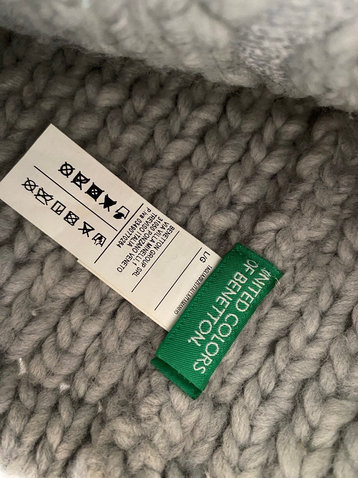 Benetton Y2k Gri Örgü Kadın Bere - Görsel 3