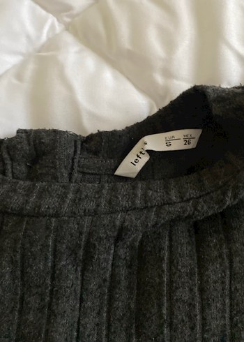 Y2K Lefties Gri Triko Uzun Kollu Crop Kesim Kazak - Görsel 3