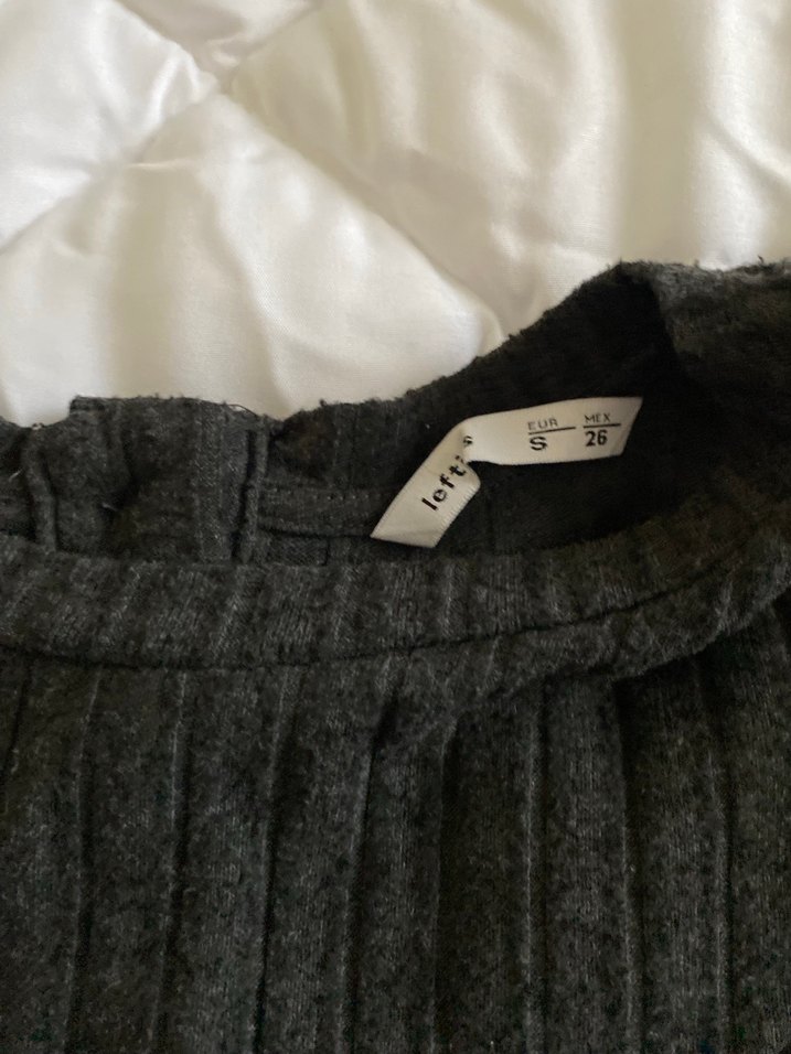 Y2K Lefties Gri Triko Uzun Kollu Crop Kesim Kazak - Görsel 3