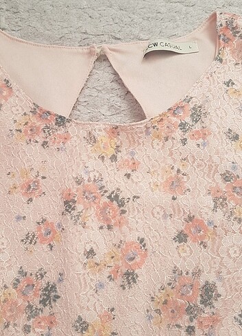 LC Waikiki L beden ıcı astarlı dantel elbıse renk somon dur