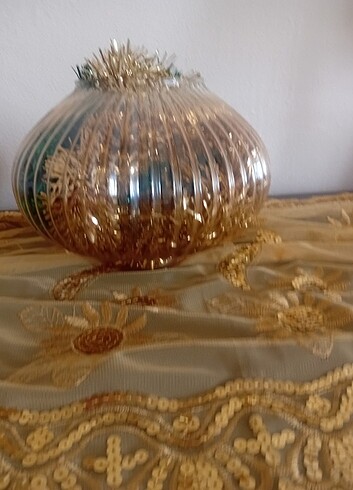 Kabak vazo cam gold renk