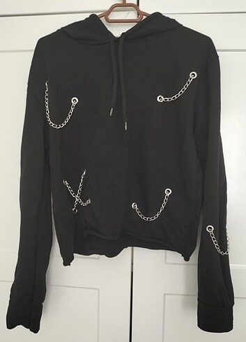 Zincirli crop sweatshirt 