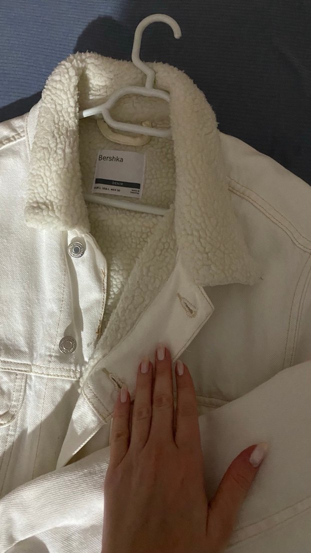 Beyaz Kot Ceket Bershka - Görsel 3