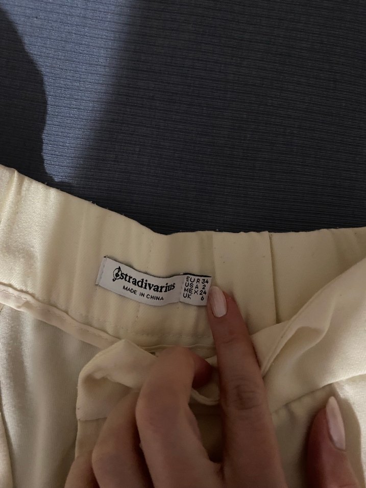 Stradivarius bol paça pantolon krem - Görsel 3