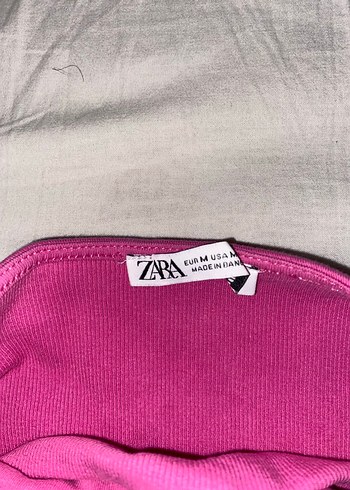 Zara Pembe Straplez Mini Elbise - Görsel 2
