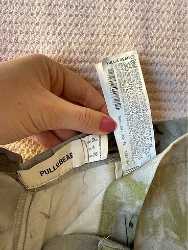 36 Beden Pull Bear desenli yazlık pantolon