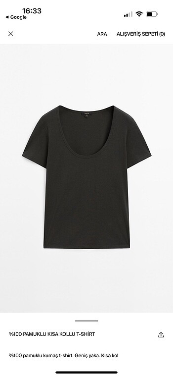 Massimo Dutti U yaka tişört