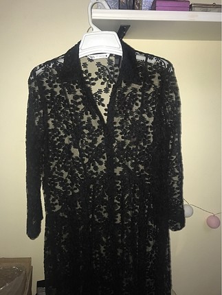 Zara Siyah dantel elbise