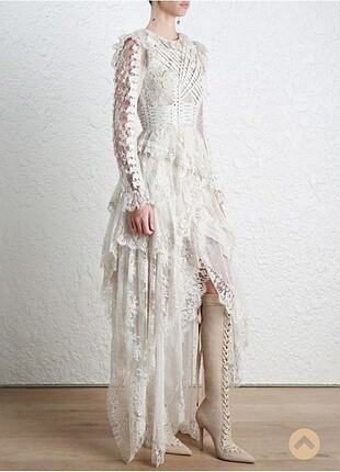 Beyaz ithal tasarım elbise